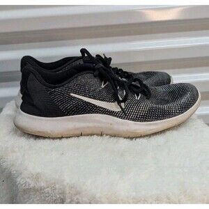 Nike Flex Women's Size 8 Black‎ & White RN 2018 AA7408 Running Shoes Sneakers